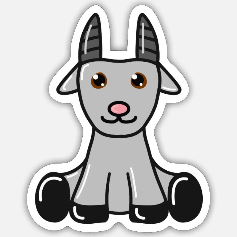 chèvre - Sticker taille S (10 x 10 cm) - blanc mat
