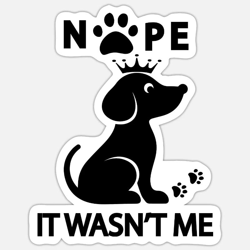 Chien chien - Sticker taille S (10 x 10 cm) - blanc mat