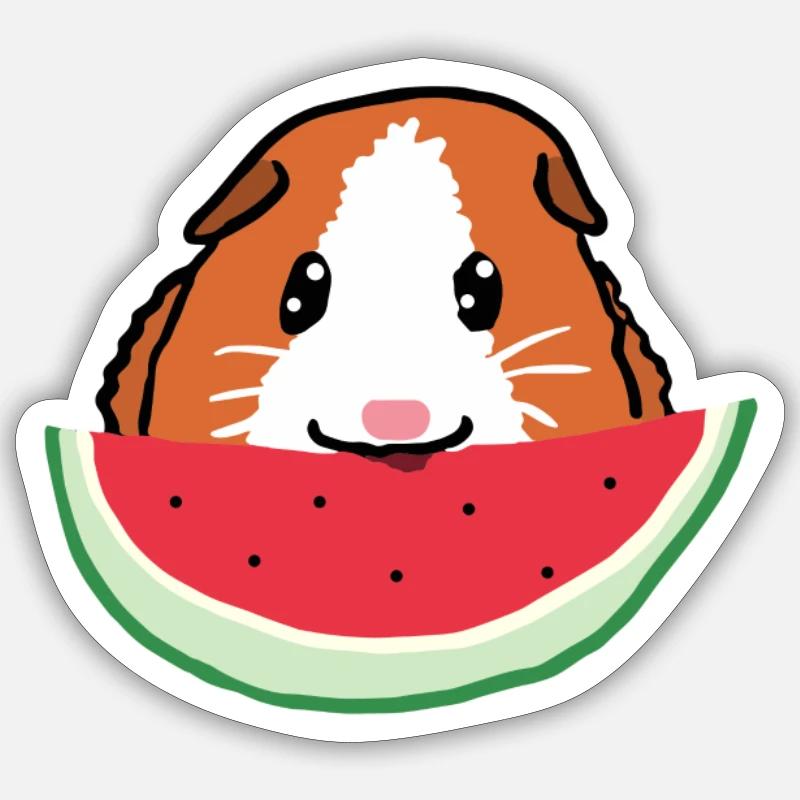 Cochon d'Inde - Sticker taille S (10 x 10 cm) - blanc mat