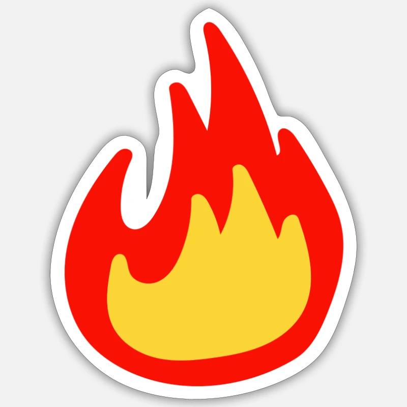 Flamme - Sticker taille S (10 x 10 cm) - blanc mat