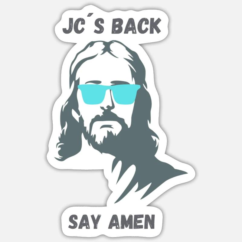 JC S back türkis - Sticker Größe S (10 x 10 cm) - Mattweiß