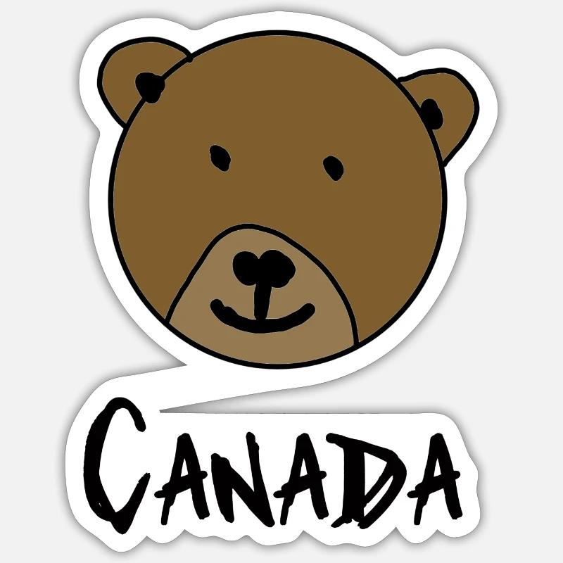 canada bear - Sticker Größe S (10 x 10 cm) - Mattweiß