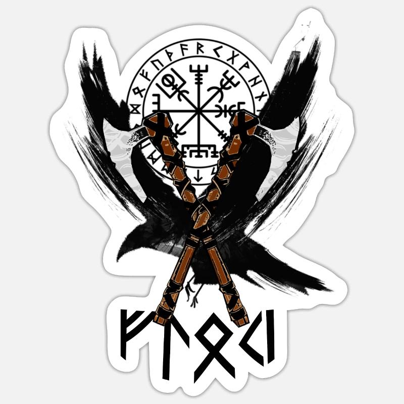 Les Vikings - Sticker taille S (10 x 10 cm) - blanc mat