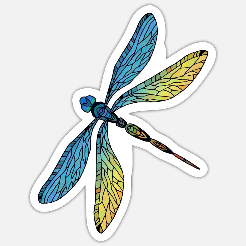 Libellule - Sticker taille S (10 x 10 cm) - blanc mat