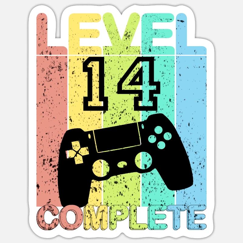 14 compleanno - Regalo per 14 compleanno - Sticker formato S (10 x 10 cm) - bianco opaco