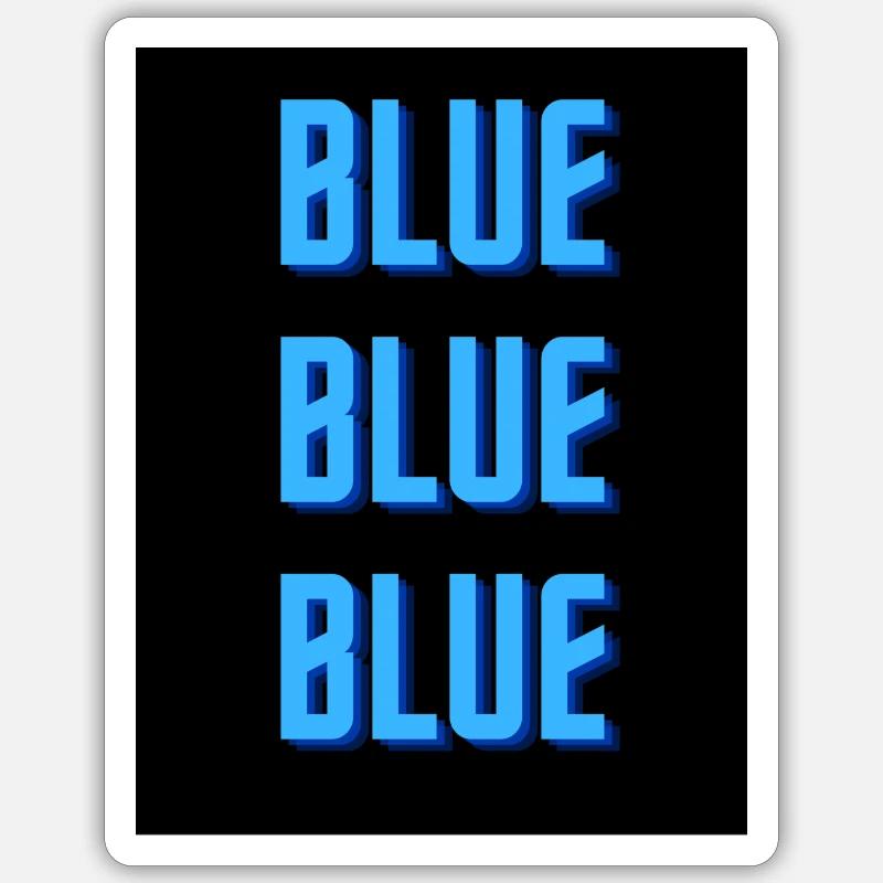blue - Sticker size S (10 x 10 cm) - white matte