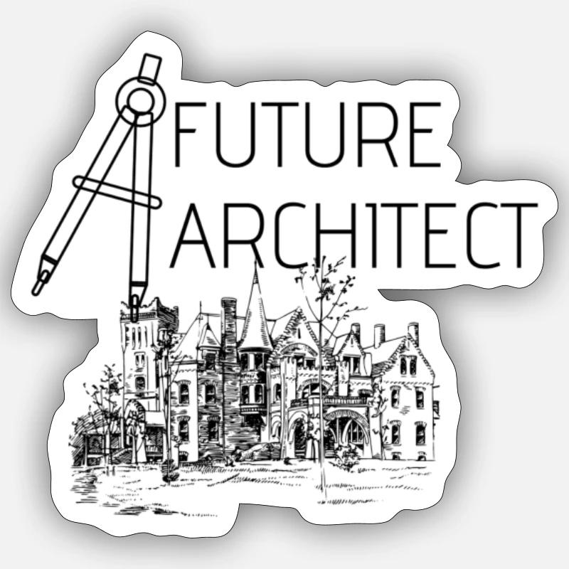 Architecte | Architecture | Cadeaux pour architecte | Sticker taille S (10 x 10 cm)