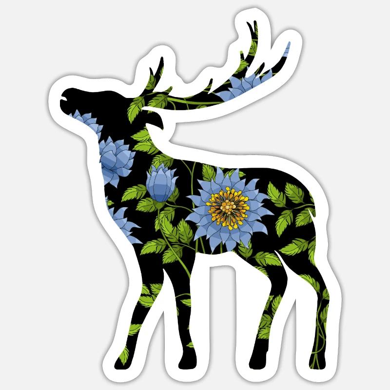 Hirsch - Sticker Größe S (10 x 10 cm) - Mattweiß