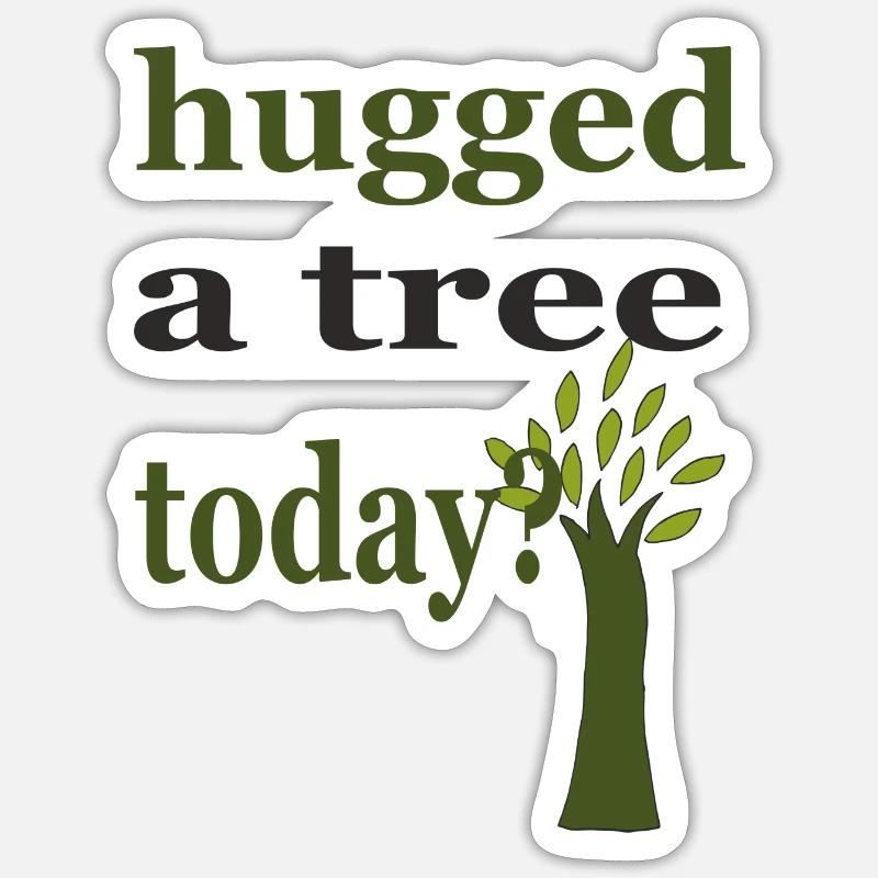 hugged a tree - Sticker size S (10 x 10 cm) - white matte