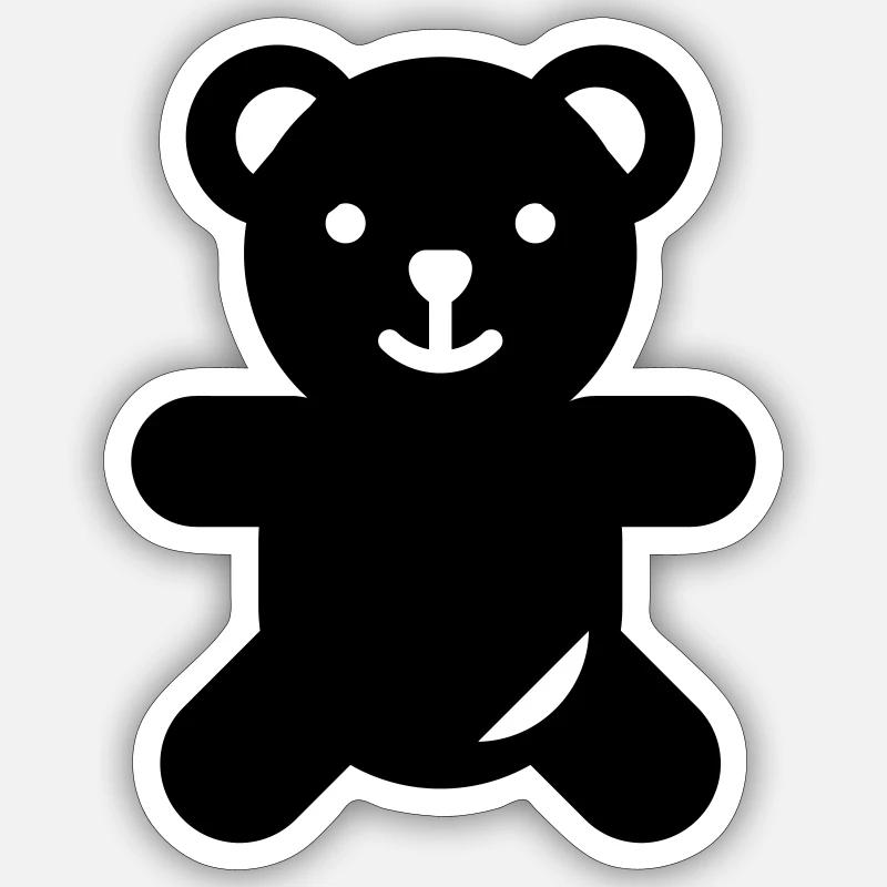 Teddy - Sticker Größe S (10 x 10 cm) - Mattweiß