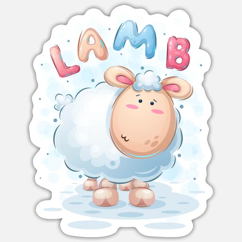 Lamm - Sticker Größe S (10 x 10 cm) - Mattweiß
