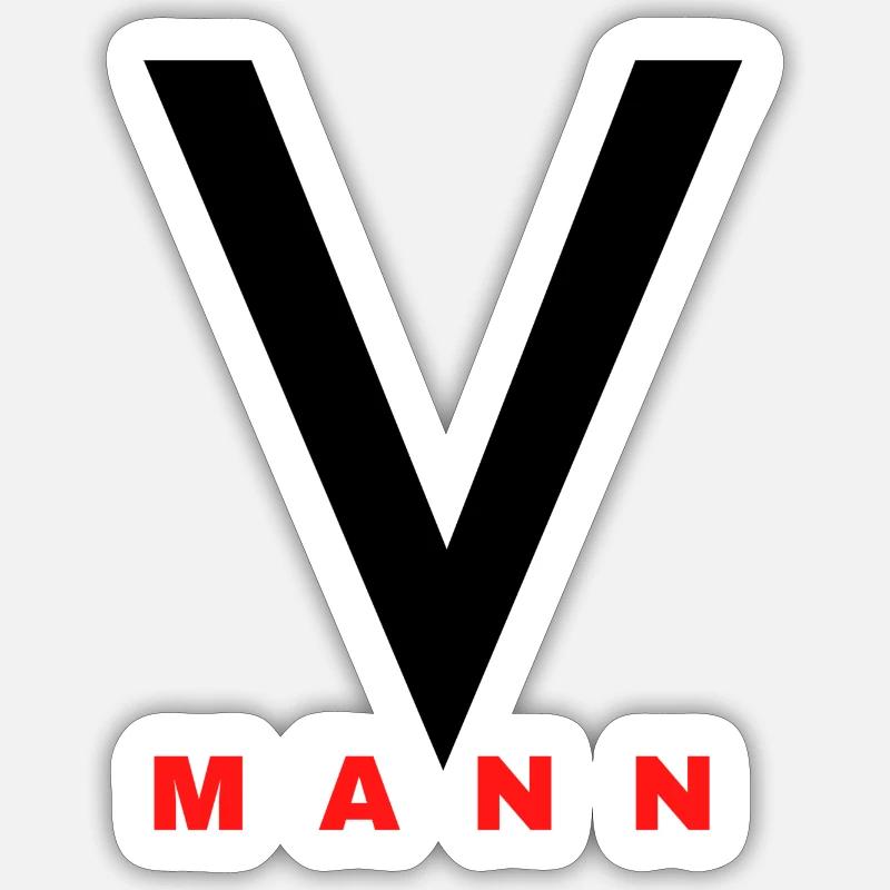 V-Mann - Sticker Größe S (10 x 10 cm) - Mattweiß