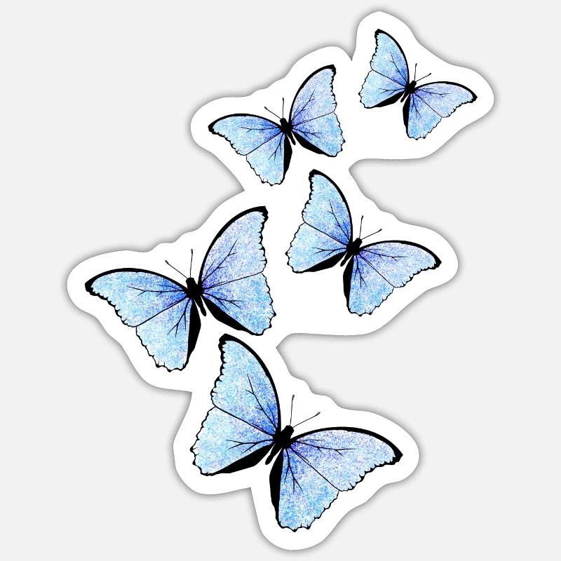 Papillon - Sticker taille S (10 x 10 cm) - blanc mat