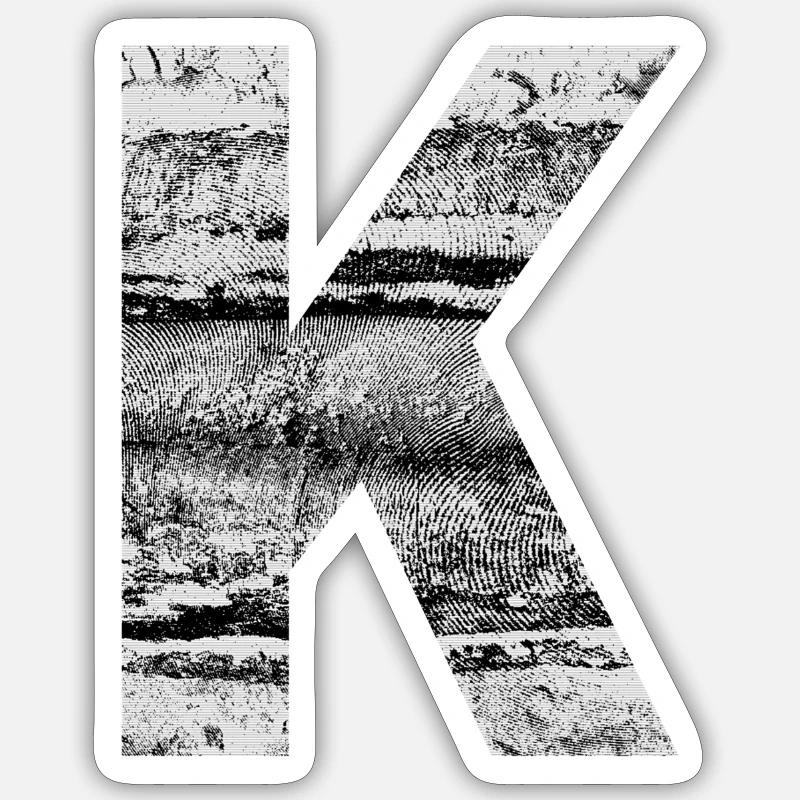 K (drawing) - Sticker size S (10 x 10 cm) - white matte