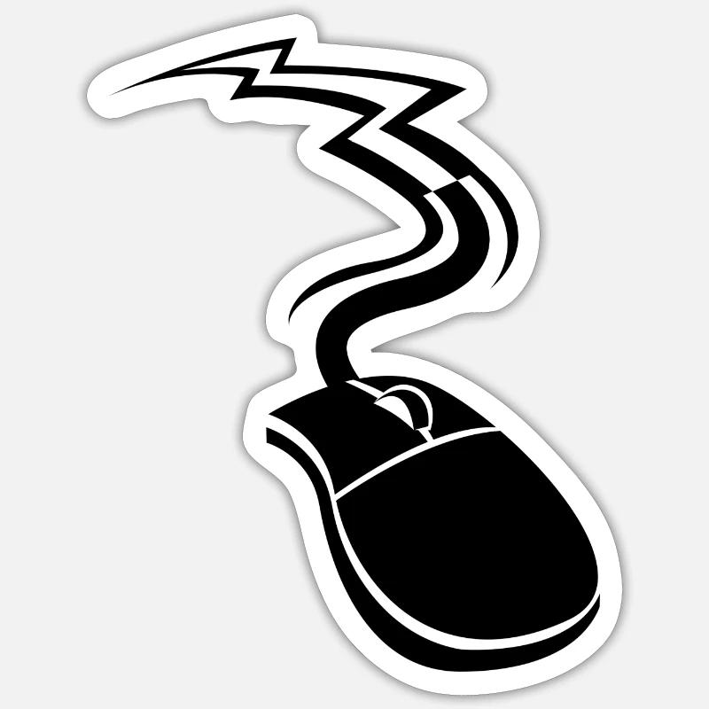 Computer Mouse Design - Sticker size S (10 x 10 cm) - white matte