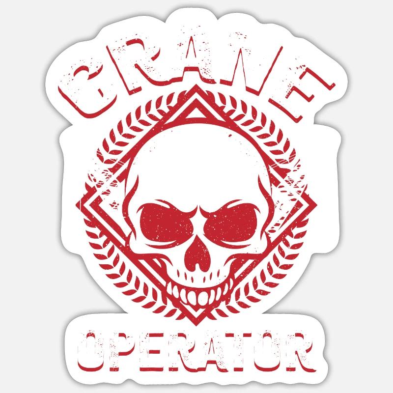 Grutier grutier - Sticker taille S (10 x 10 cm) - blanc mat