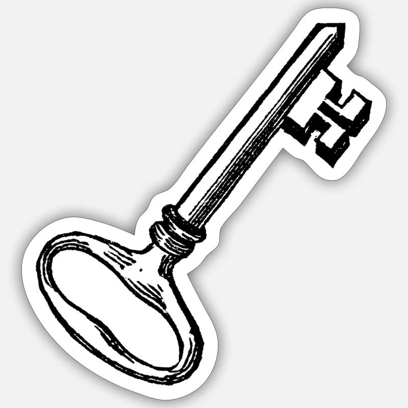 Clés - Sticker taille S (10 x 10 cm) - blanc mat