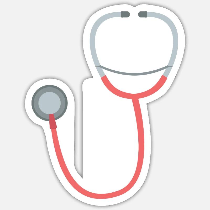 Stéthoscope - Sticker taille S (10 x 10 cm) - blanc mat