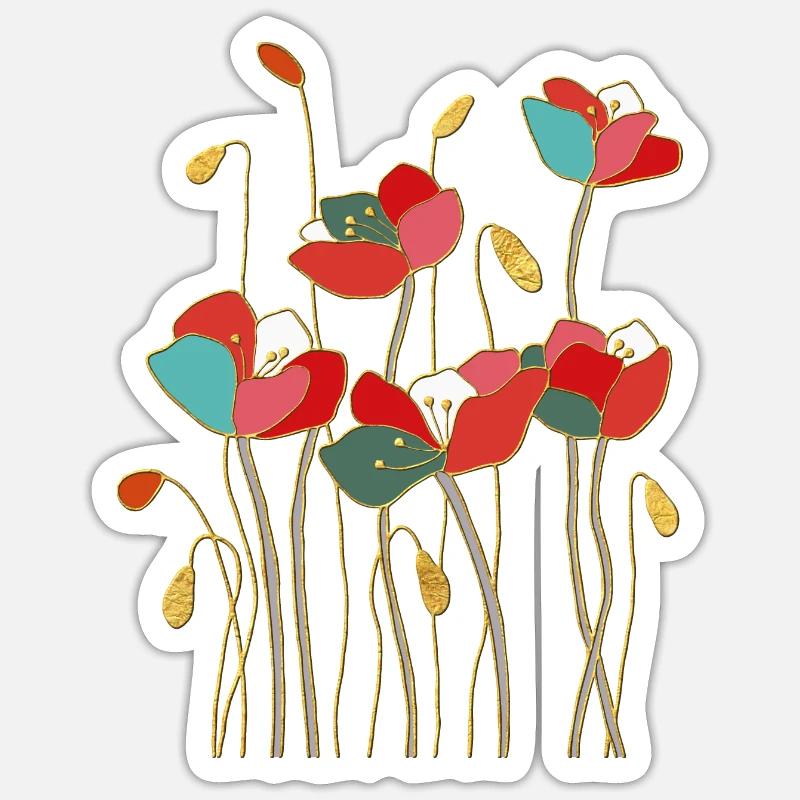 Blumen - Sticker Größe S (10 x 10 cm) - Mattweiß