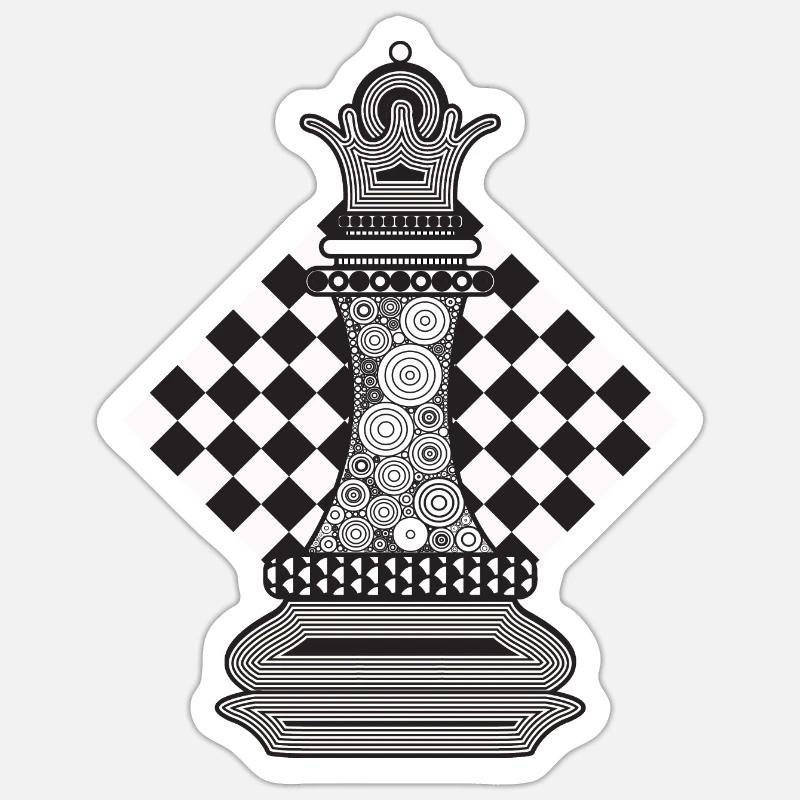 Échec Dame Sticker taille S (10 x 10 cm)