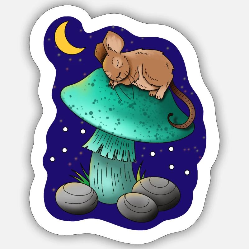 Sleeping cutie - Sticker taille S (10 x 10 cm) - blanc mat
