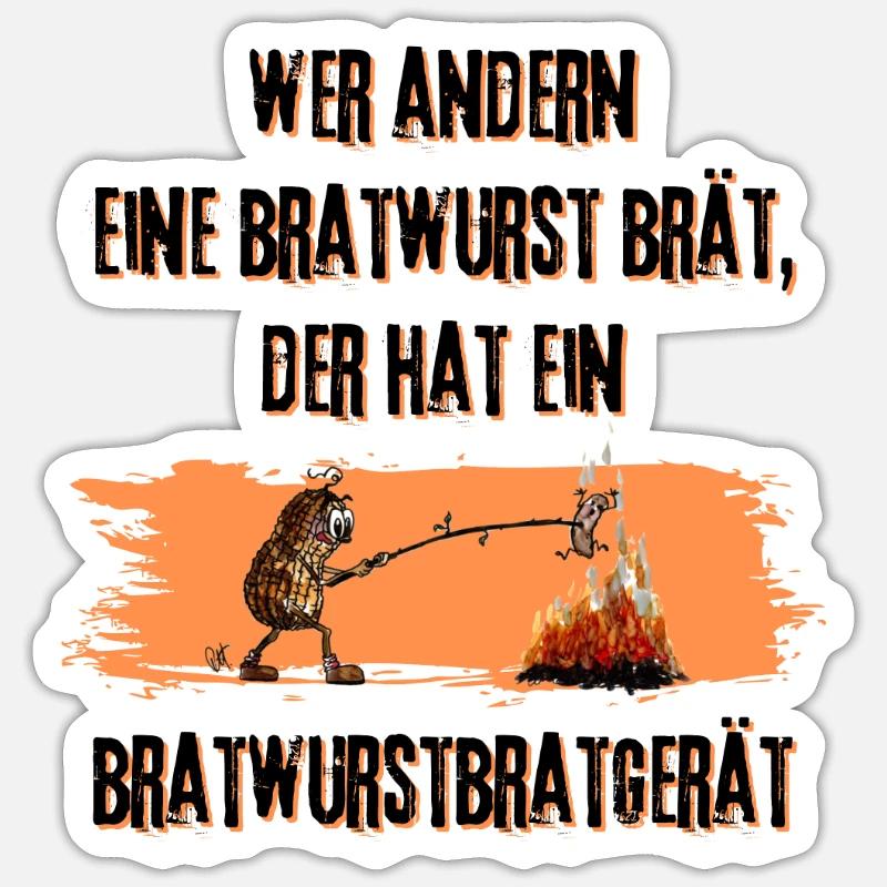 Bratwurstbratgerät von MRS-ERDNUSS - Sticker Größe S (10 x 10 cm) - Mattweiß