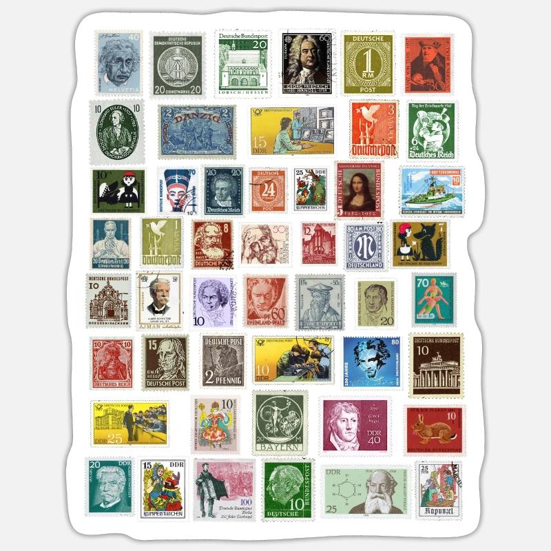 Conception de timbres-poste - Sticker taille S (10 x 10 cm) - blanc mat