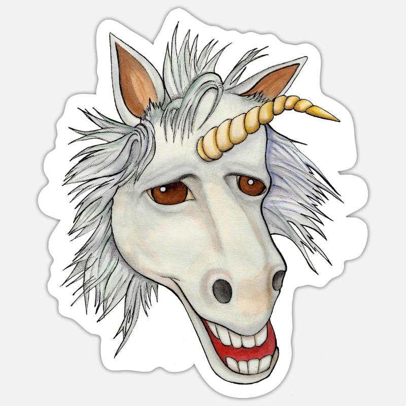 Eeinhorn - Sticker Größe S (10 x 10 cm) - Mattweiß
