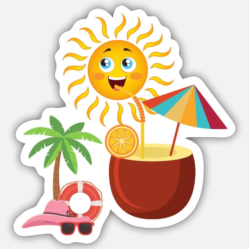 vacances d’été dans le sang Sticker taille S (10 x 10 cm)
