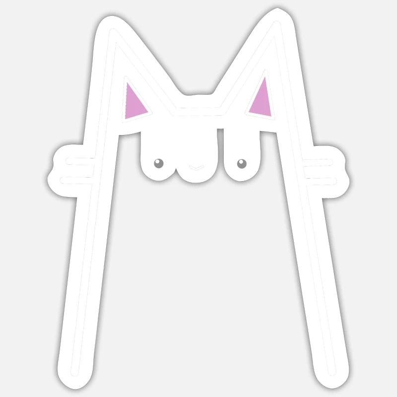 Conception de graphiques de chats - Sticker taille S (10 x 10 cm) - blanc mat