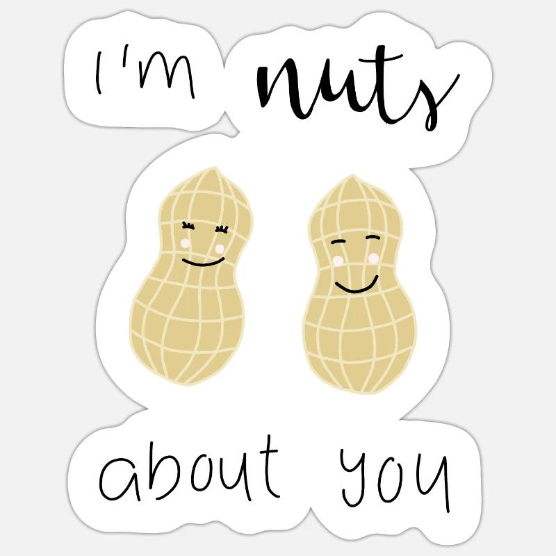 Cacahuètes - Sticker taille S (10 x 10 cm) - blanc mat