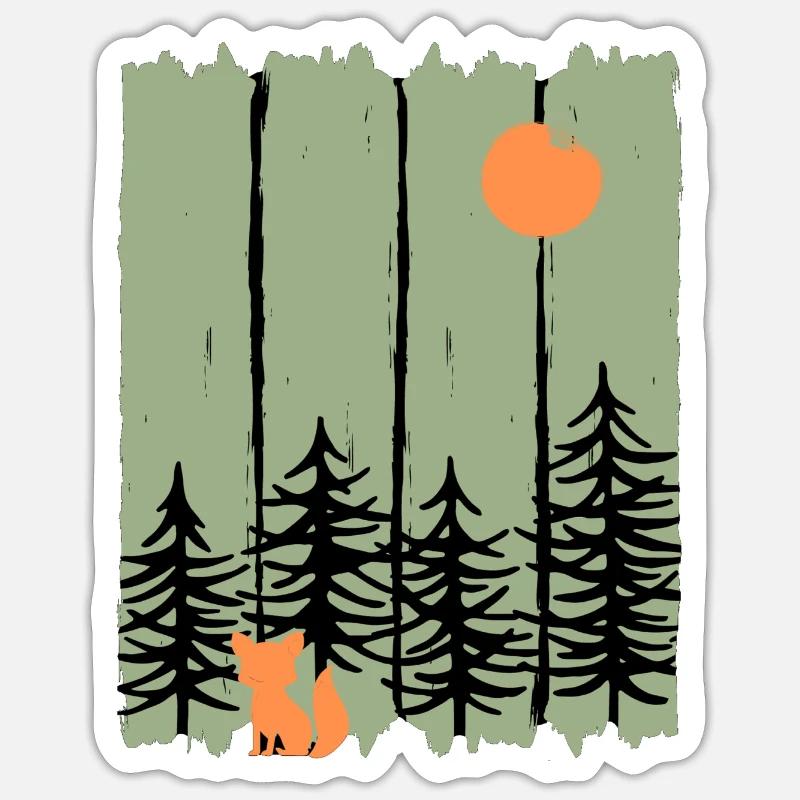Fox Forest - Sticker Größe S (10 x 10 cm) - Mattweiß