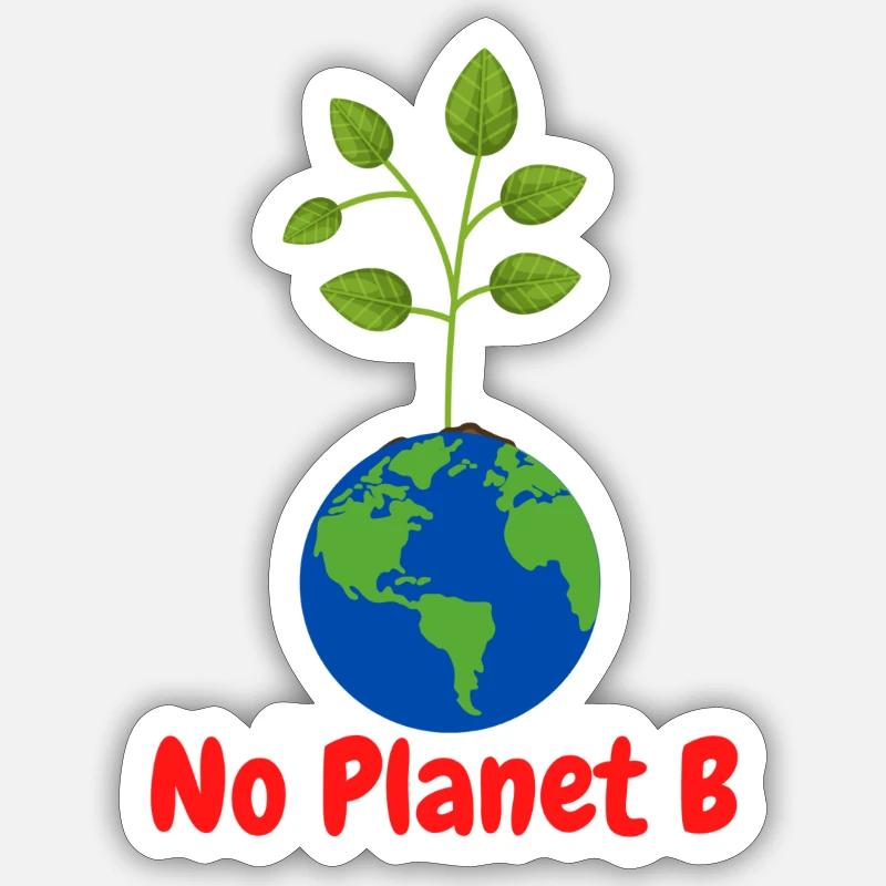 No Planet B - Sticker taille S (10 x 10 cm) - blanc mat