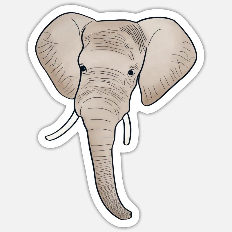 Elephant elephant - Sticker size S (10 x 10 cm) - white matte