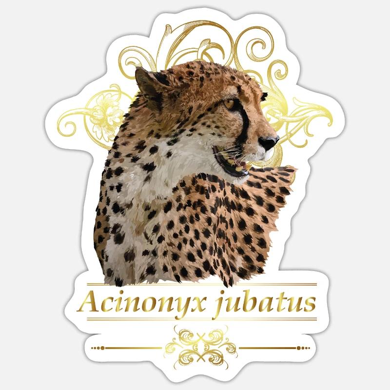 Guépard - Sticker taille S (10 x 10 cm) - blanc mat