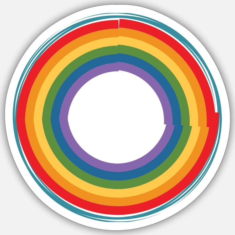 Rainbow circle - Sticker size S (10 x 10 cm) - white matte