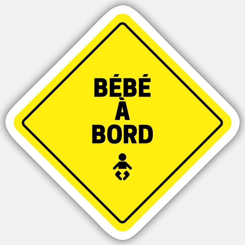 Bébé à Bord - Sticker taille S (10 x 10 cm) - blanc mat