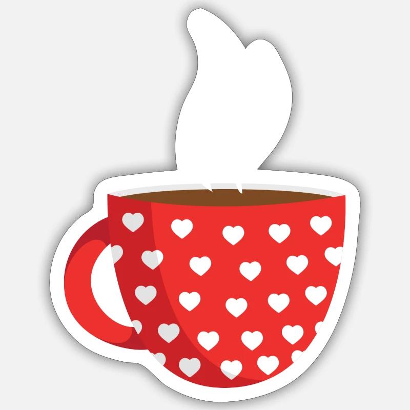 Chocolat chaud - Sticker taille S (10 x 10 cm) - blanc mat