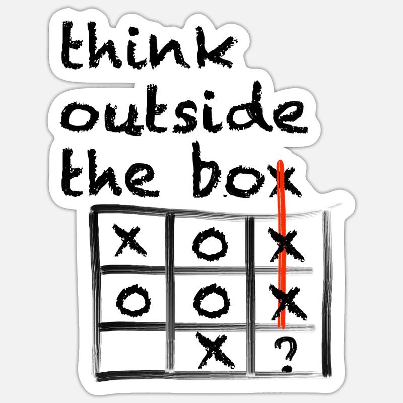 think outside the box - Sticker taille S (10 x 10 cm) - blanc mat