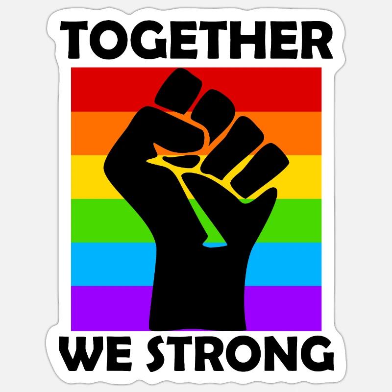 Drapeau arc-en-ciel LGBTQ - Sticker taille S (10 x 10 cm) - blanc mat