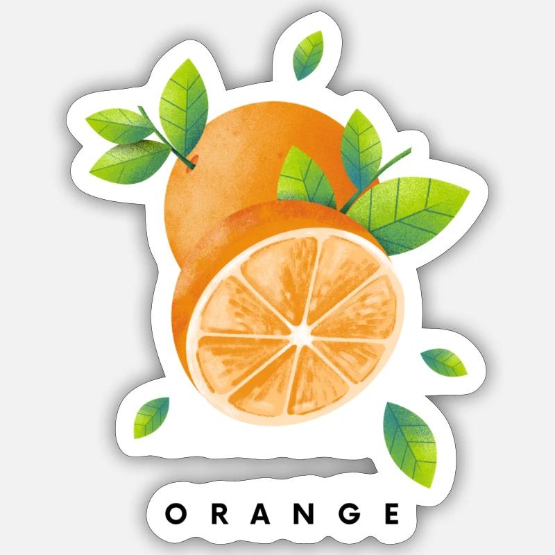 ORANGE - Sticker taille S (10 x 10 cm) - blanc mat