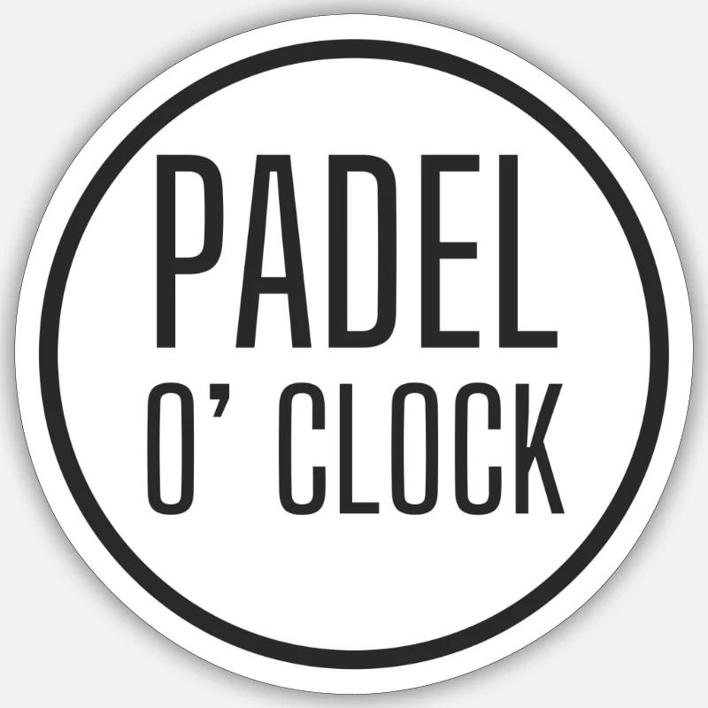 Padel O' Clock - Sticker size S (10 x 10 cm) - white matte