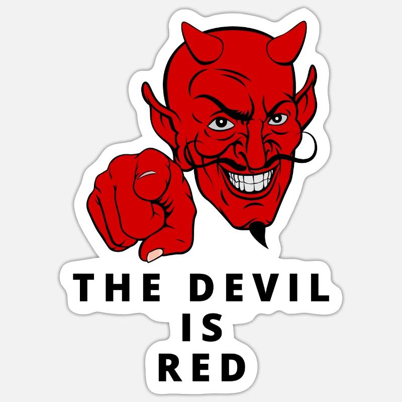 " The Devil Is Red " Sticker size S (10 x 10 cm)