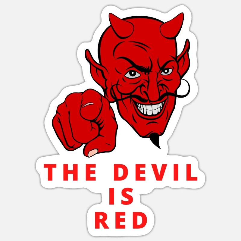 The devil is red Sticker size S (10 x 10 cm)