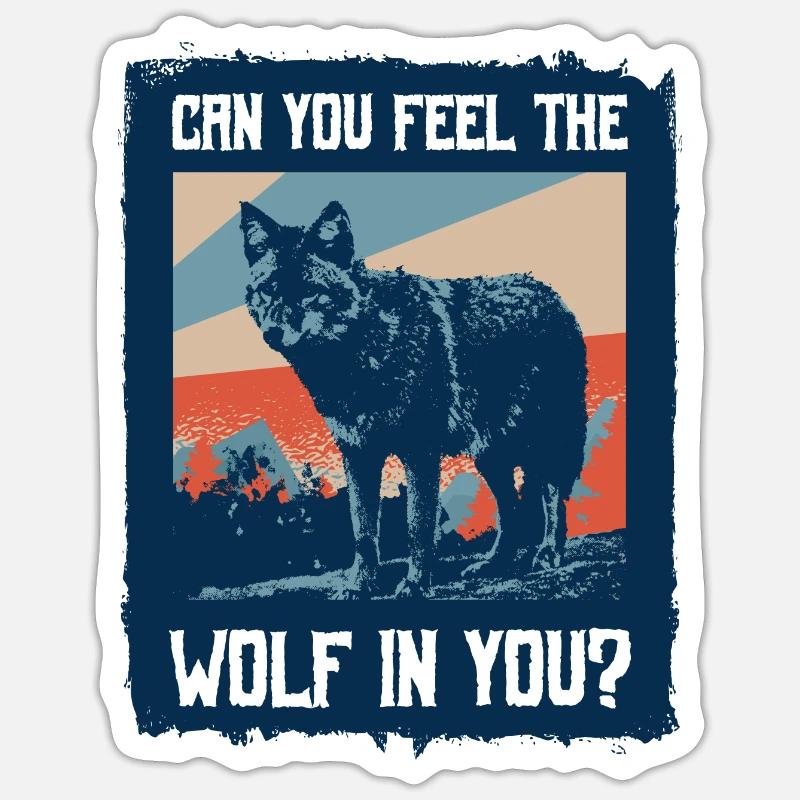 Wolf Werwolf - Sticker Größe S (10 x 10 cm) - Mattweiß