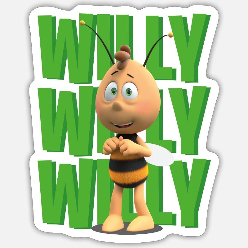 Maya The Bee 3 Willy - Sticker size S (10 x 10 cm) - white matte