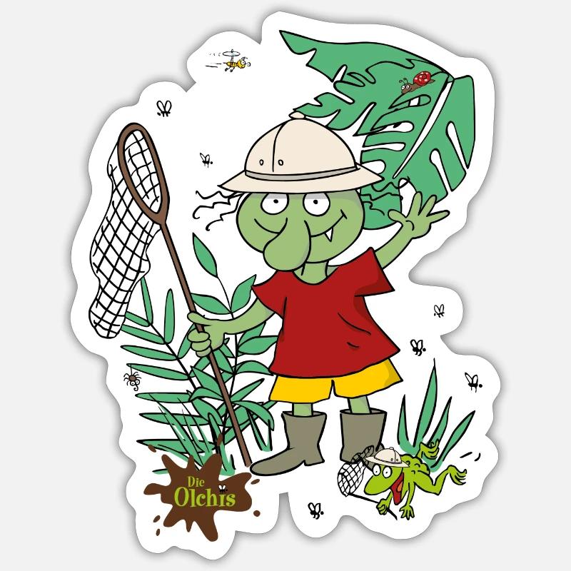Il classico olchis nella giungla - Sticker formato S (10 x 10 cm) - bianco opaco