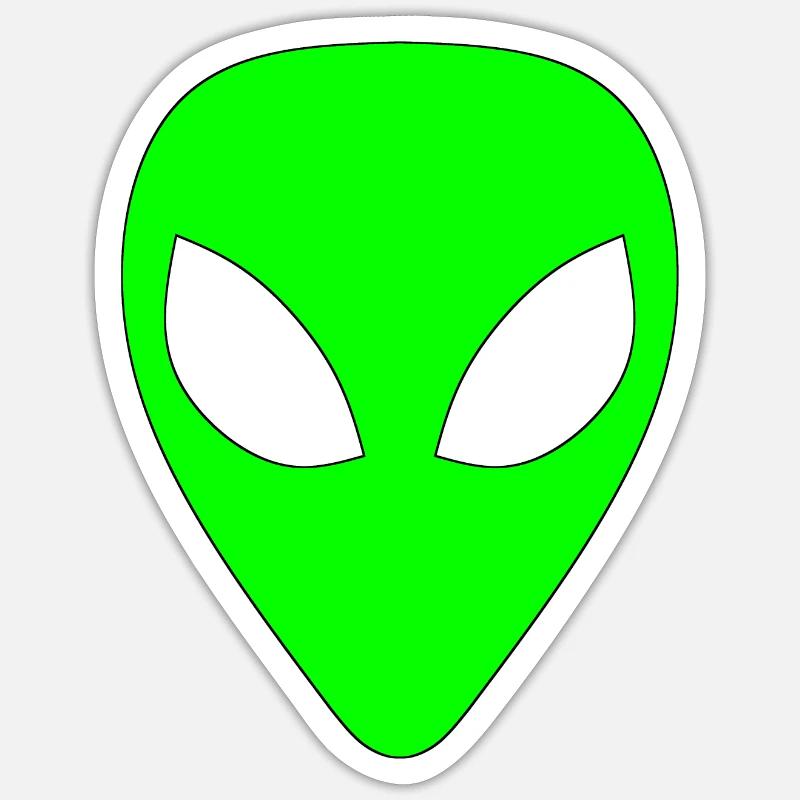 Alien - Vert clair - Sticker taille S (10 x 10 cm) - blanc mat