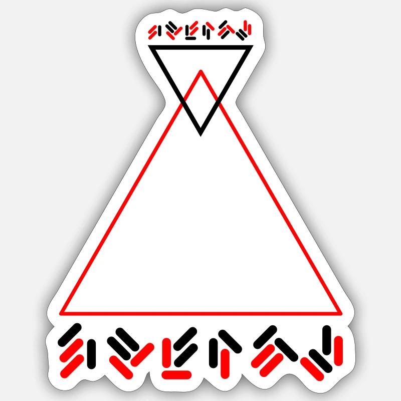 Triangles aliens résumé code numérique Sticker taille S (10 x 10 cm)