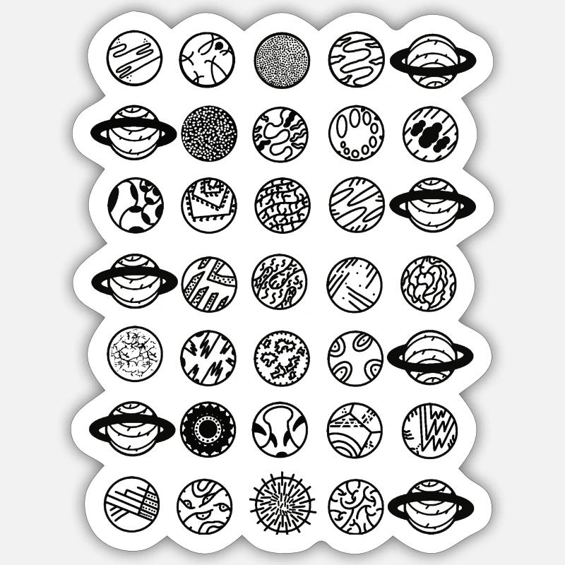 Planets Sticker Größe S (10 x 10 cm)